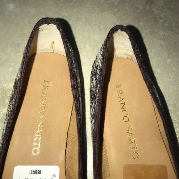 Franco Sarto Zapp Ballet Flats Python Snake Brown NEW - Picture 2 of 7